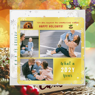 Cartes Pour Fêtes Annuelles Drôle Chien Chat 4 Photos Mignonnes Joyeuses Vacan