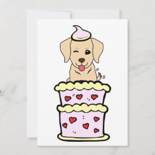 Cartes Pour Fêtes Annuelles Drôle chien d'extraction sautant hors d'un gâteau