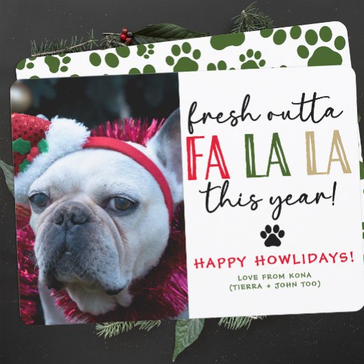 Cartes Pour Fêtes Annuelles Drôle Chien Photo de Noël Photo Personnalisée Humo