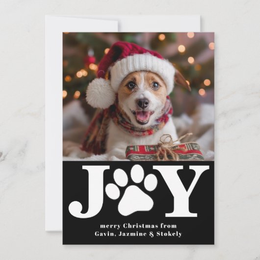 Cartes Pour Fêtes Annuelles Drôle Chien photo de Noël Photo personnalisée Joie (Devant)