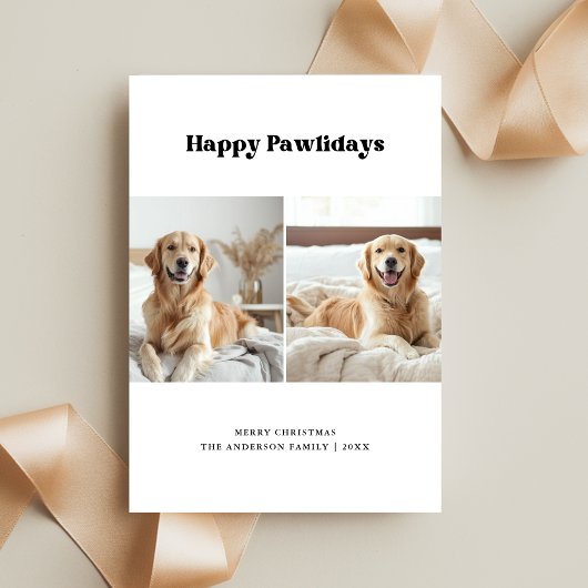 Cartes Pour Fêtes Annuelles Drôle Chien Photo Golden Retriever Pawlidays Anima