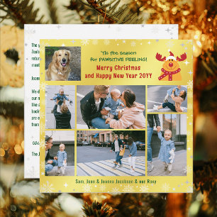 Cartes Pour Fêtes Annuelles Drôle Chien Rudolph Joyeux Noël Golden 7 Photos