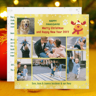 Cartes Pour Fêtes Annuelles Drôle Chien Rudolph Joyeux Pawlidays Golden 7 Phot