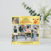 Cartes Pour Fêtes Annuelles Drôle Chien Rudolph Joyeux Pawlidays Golden 7 Phot (Debout devant)