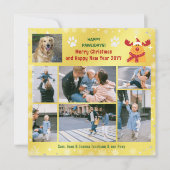 Cartes Pour Fêtes Annuelles Drôle Chien Rudolph Joyeux Pawlidays Golden 7 Phot (Devant)