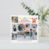 Cartes Pour Fêtes Annuelles Drôle Chien Rudolph Joyeux Pawlidays Photos Noël (Debout devant)