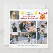 Cartes Pour Fêtes Annuelles Drôle Chien Rudolph Joyeux Pawlidays Photos Noël (Devant)