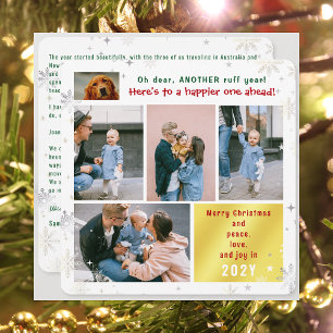 Cartes Pour Fêtes Annuelles Drôle Chien Ruff Année Paix Amour Joy Cute 5 Photo