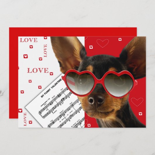 Cartes Pour Fêtes Annuelles Drôle Chien Valentine's Day Apat Card (Devant / Derrière)
