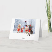 Cartes Pour Fêtes Annuelles Drôle Chiens Bonnes Fêtes (Dos)