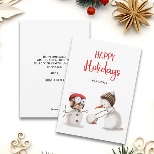 Cartes Pour Fêtes Annuelles Drôle Chouette des neiges Joyeuses vacances