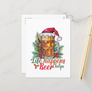 Cartes Pour Fêtes Annuelles Drôle Christmas Bière mot bar art