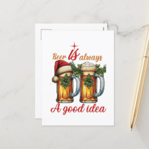 Cartes Pour Fêtes Annuelles Drôle Christmas Bière mot bar art