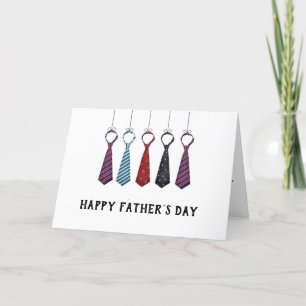 Cartes Pour Fêtes Annuelles Drôle Colorful Cravate Bonne Fête des pères