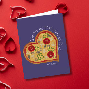 Cartes Pour Fêtes Annuelles Drôle comme délicieux comme la Saint-Valentin pizz