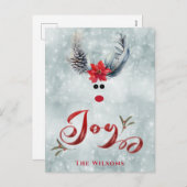 Cartes Pour Fêtes Annuelles Drôle cool caprice poinsettia renne (Devant / Derrière)