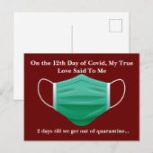 Cartes Pour Fêtes Annuelles Drôle Covid 12ème Jour de Noël (Devant / Derrière)