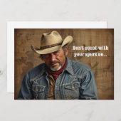 Cartes Pour Fêtes Annuelles Drôle Cowboy Cote Farmer Rancher Pays Ouest (Devant / Derrière)