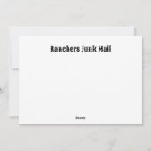 Cartes Pour Fêtes Annuelles Drôle Cowboy Cote Farmer Rancher Pays Ouest (Dos)
