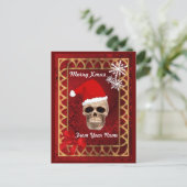 Cartes Pour Fêtes Annuelles Drôle crâne gothique père Noël noël (Debout devant)