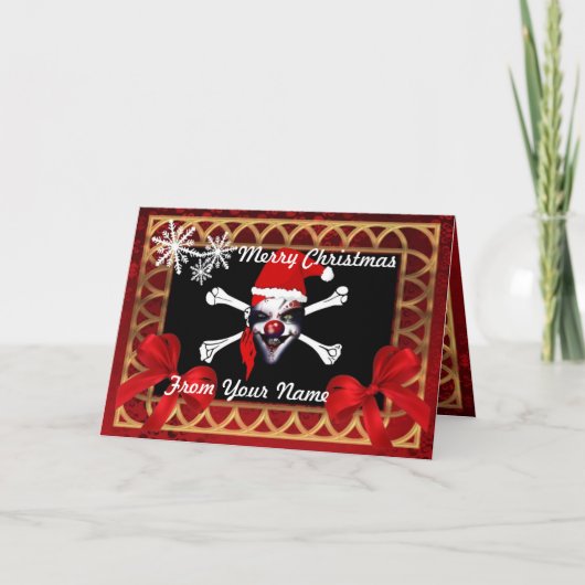 Cartes Pour Fêtes Annuelles Drôle crâne pirate père Noël personnalisées Noël (Devant)