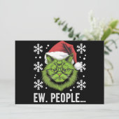 Cartes Pour Fêtes Annuelles Drôle de chat de Noël Ew personnes amateurs de cha (Debout devant)