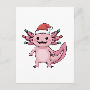Cartes Pour Fêtes Annuelles Drôle de hachelotl chapeau de Noël Santa Xmas tenu