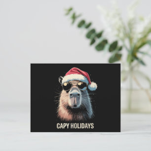 Cartes Pour Fêtes Annuelles Drôle de Noël Capy Vacances Xmas Capybara