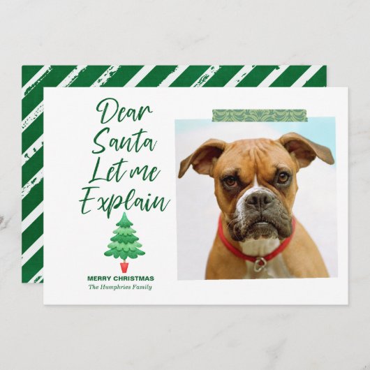 Cartes Pour Fêtes Annuelles Drôle de Noël Cher Père Noël Laissez-moi Expliquer (Devant / Derrière)