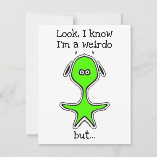 Cartes Pour Fêtes Annuelles Drôle de petit bonhomme (vert) (Devant)