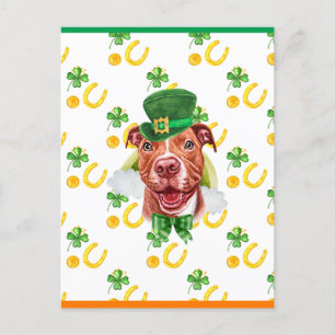 Cartes Pour Fêtes Annuelles Drôle de Pitbull Shamrock St. Patrick Day