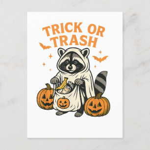 Cartes Pour Fêtes Annuelles Drôle de Raton Laveur Trick or Trash Halloween