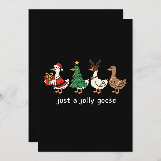 Cartes Pour Fêtes Annuelles Drôle de "Simple petit jars joyeux" Mignon dessin (Devant / Derrière)