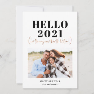Cartes Pour Fêtes Annuelles Drôle de typographie moderne bonjour photo nouvell