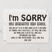 Cartes Pour Fêtes Annuelles Drôle "Désolé Grad" - Sarcastique (Devant)