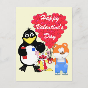 Cartes Pour Fêtes Annuelles Drôle dessin animé enfants Valentines