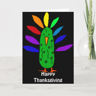 Cartes Pour Fêtes Annuelles Drôle dindon Pickle Thanksgiving Dessin