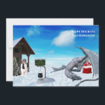 Cartes Pour Fêtes Annuelles Drôle Dragon Snowman vacances d'hiver<br><div class="desc">Ce design a été créé par art numérique et peut être personnalisé dans la zone fournie par le changement de la photo et/ou du texte. Vous pouvez également le customiser en choisissant l'option cliquer pour customiser une autre option et supprimer ou modifier la couleur de l'arrière - plan, ajouter du...</div>