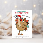 Cartes Pour Fêtes Annuelles Drôle Fowl Turquie Santa Hat Noël<br><div class="desc">Partagez un humour de vacances avec cette carte de Noël amusante avec une dinde mousseuse dans un chapeau de Père Noël. Amusez-vous et personnalisez-le avec vos propres expériences et salutations préférées. Oeuvre originale TJ Moreno & Stock KL.</div>