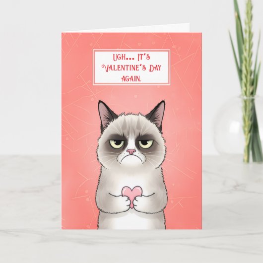 Cartes Pour Fêtes Annuelles Drôle Grumpy Cat Saint-Valentin (Devant)