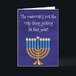 Cartes Pour Fêtes Annuelles Drôle Hanoukka Menorah<br><div class="desc">Ce design a été créé à partir de ma peinture acrylique fluide unique. Il peut être personnalisé en cliquant sur le bouton personnaliser et en modifiant le nom, les initiales ou les mots. Vous pouvez également modifier la couleur et le style du texte ou supprimer le texte d'une conception d'image...</div>
