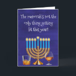Cartes Pour Fêtes Annuelles Drôle Hanoukka Menorah Cocktails Boire<br><div class="desc">Ce design a été créé à partir de ma peinture acrylique fluide unique. Il peut être personnalisé en cliquant sur le bouton personnaliser et en modifiant le nom, les initiales ou les mots. Vous pouvez également modifier la couleur et le style du texte ou supprimer le texte d'une conception d'image...</div>
