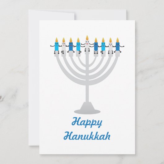 Cartes Pour Fêtes Annuelles Drôle Hanoukka menorah et bougies (Devant)