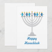 Cartes Pour Fêtes Annuelles Drôle Hanoukka menorah et bougies (Devant / Derrière)