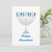 Cartes Pour Fêtes Annuelles Drôle Hanoukka menorah et bougies (Debout devant)