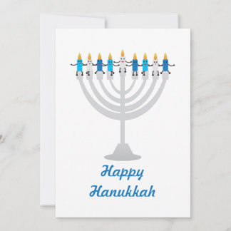 Cartes Pour Fêtes Annuelles Drôle Hanoukka menorah et bougies
