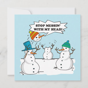 Cartes Pour Fêtes Annuelles Drôle hiver Snowmen Dessin Plat