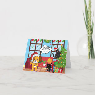 Cartes Pour Fêtes Annuelles Drôle Humour de Noël Bah Hum Chien