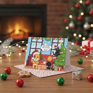 Cartes Pour Fêtes Annuelles Drôle Humour de Noël Bah Hum Chien