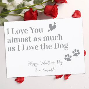 Cartes Pour Fêtes Annuelles Drôle J'Aime Le Chien Pet Valentines Jour